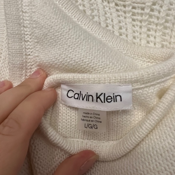 Large Calvin Klein Cotton Dress in White/Cream - Picture 5 of 5